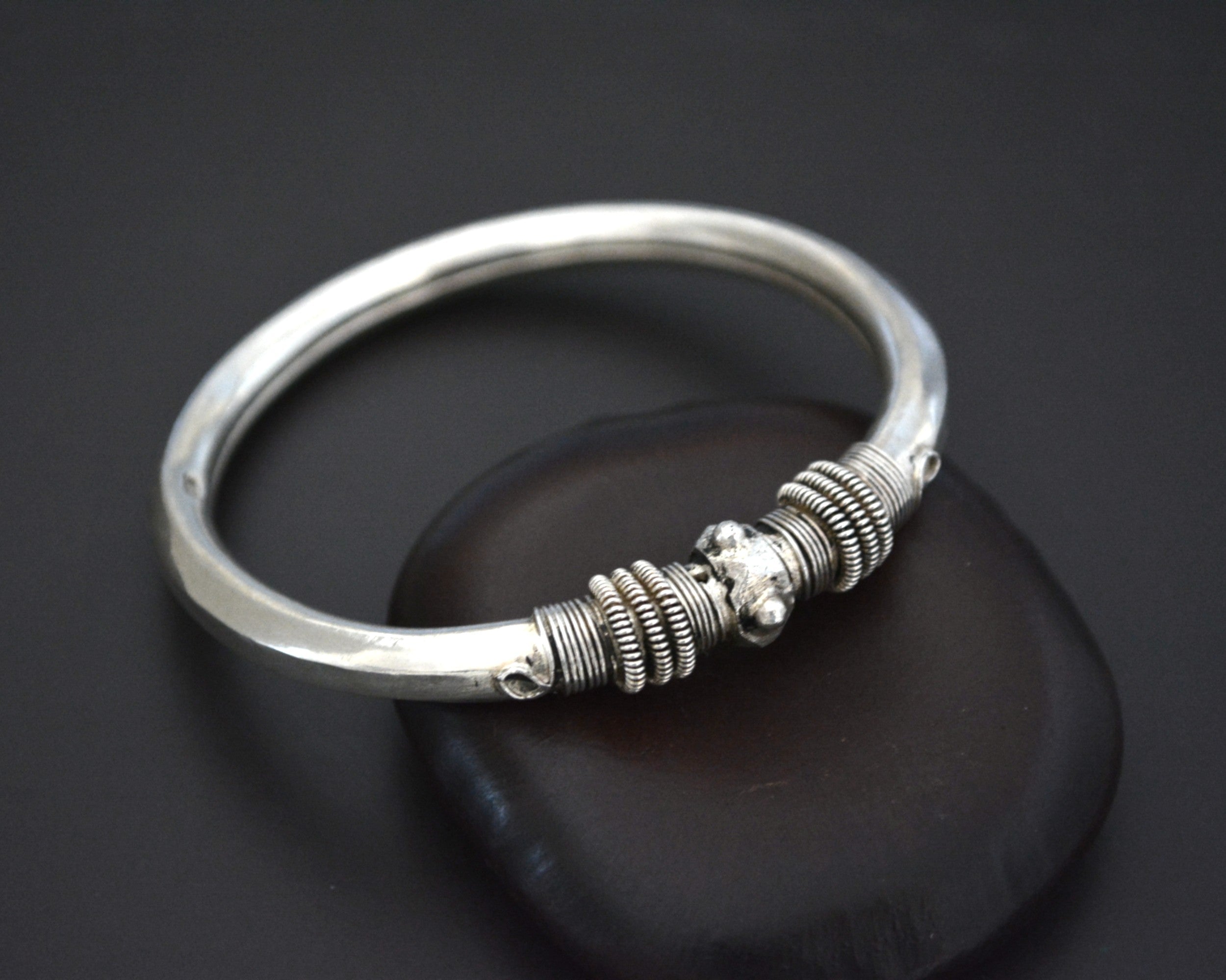 Ethnic Indian Silver Bracelet - Openable