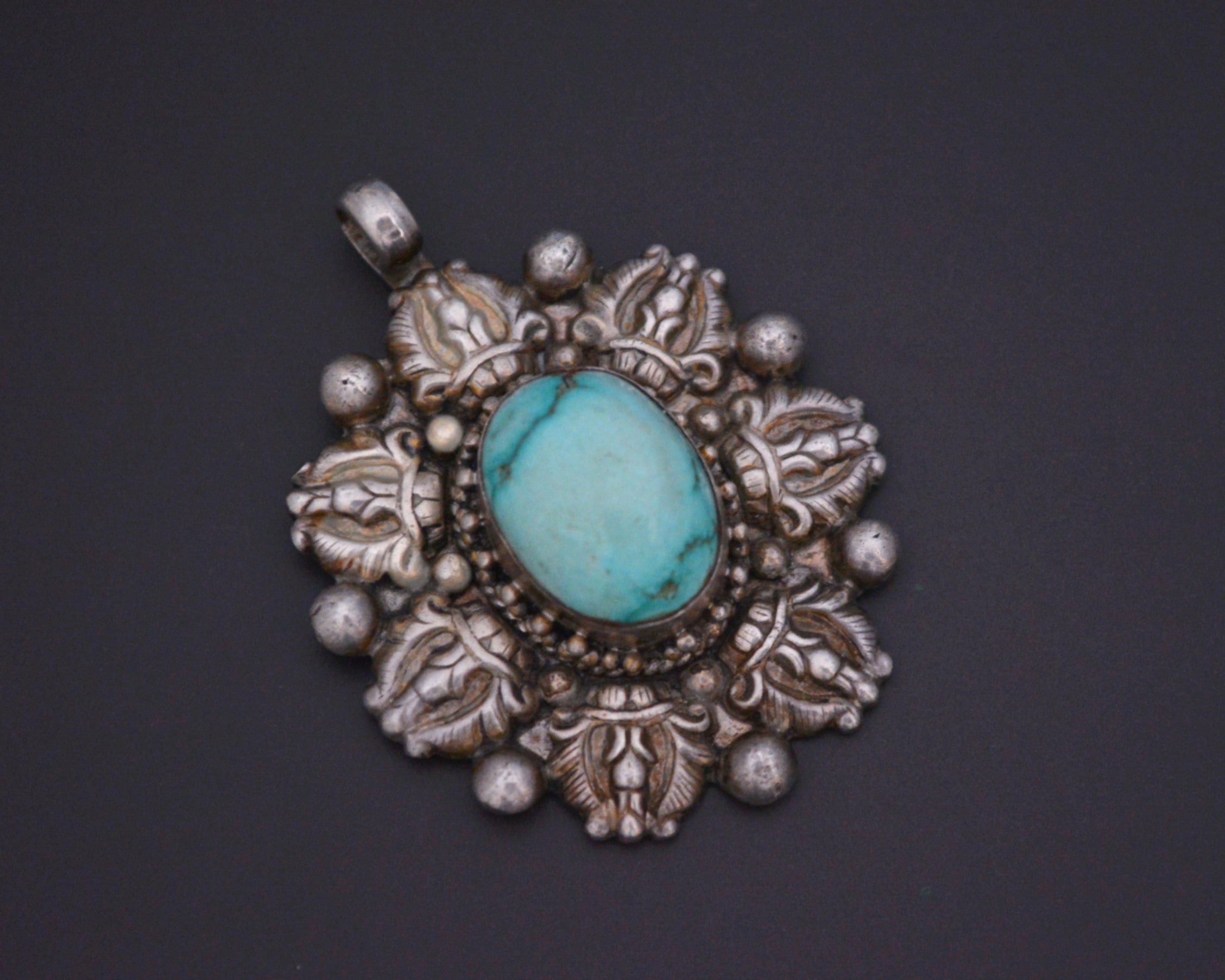 Reserved for I. - Turquoise Malachite Necklace & Substantial Nepali Turquoise Pendant