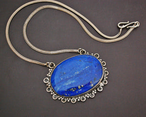 Lapis Lazuli Pendant on Sterling Silver Snake Chain