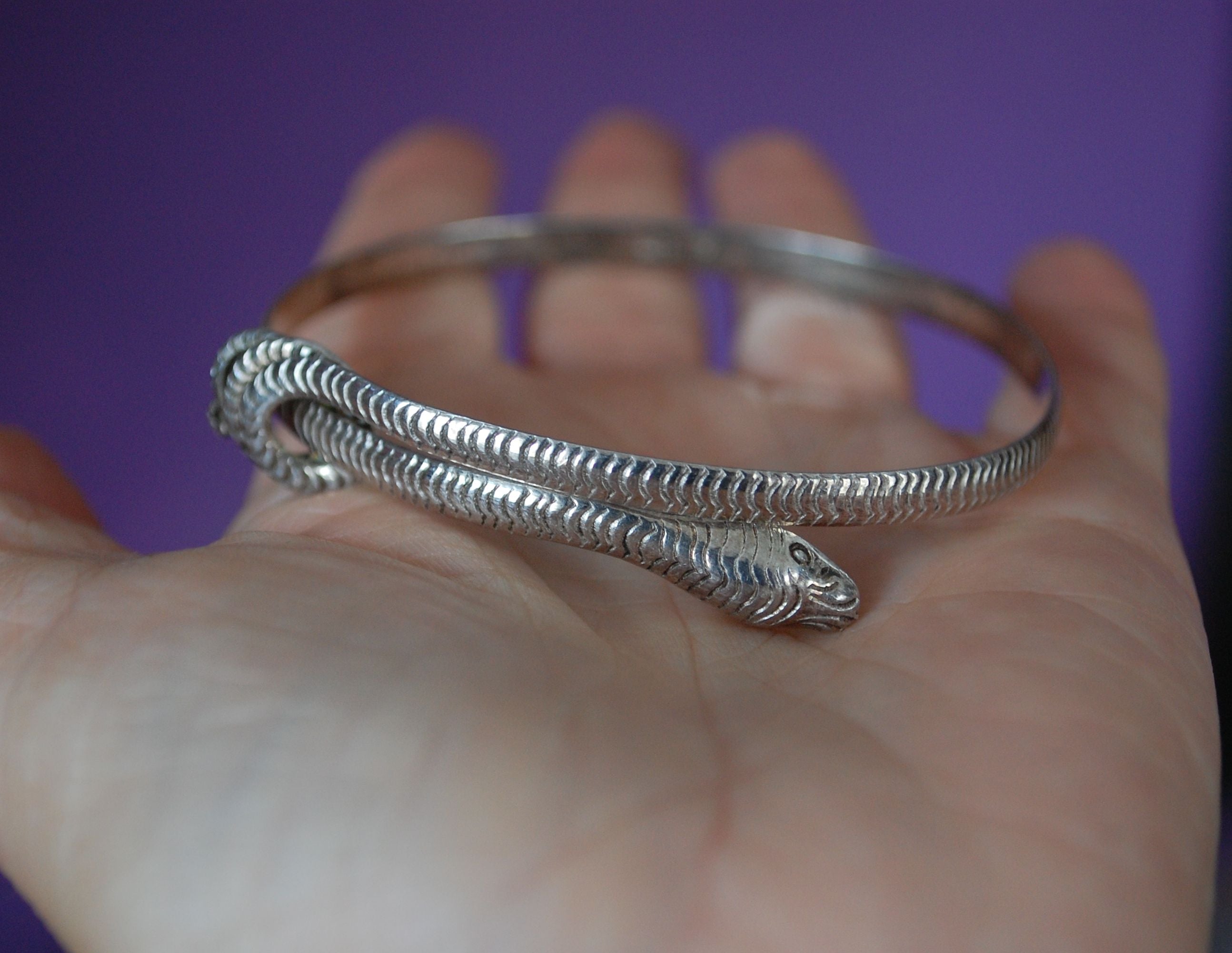 Vintage Sterling Silver Snake Bracelet