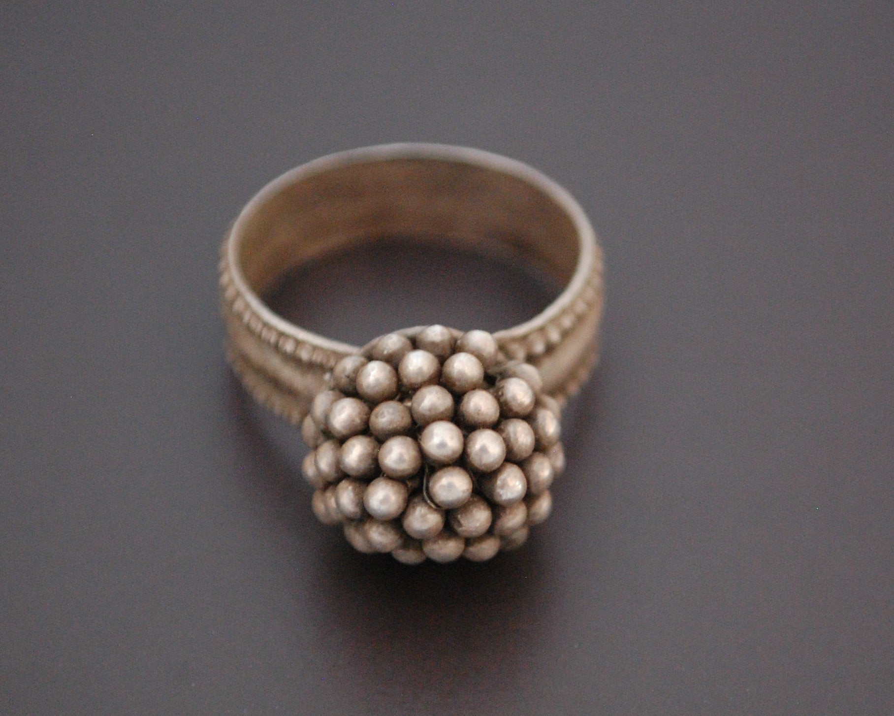 Tribal Rajasthani Silver Ring with Bells - Size 9