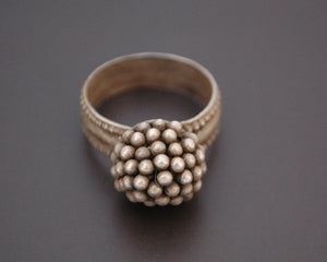 Tribal Rajasthani Silver Ring with Bells - Size 9