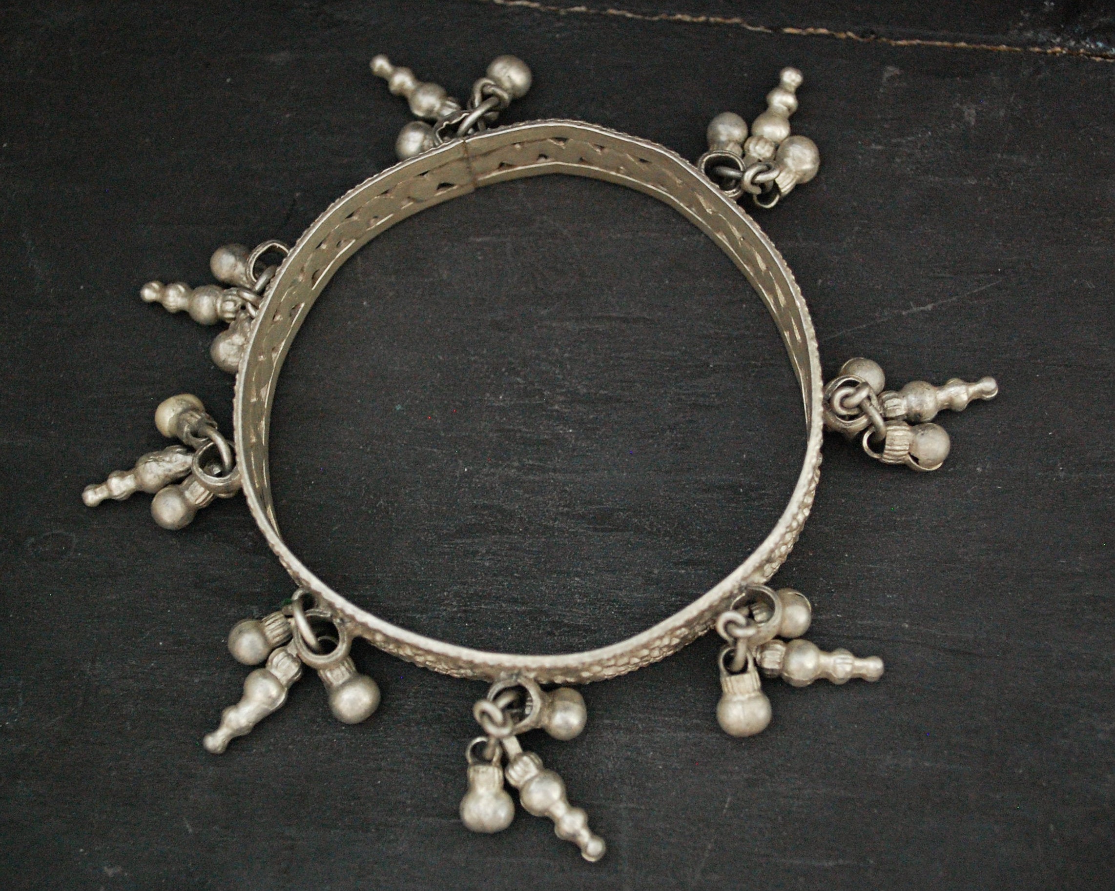 Rajasthani Silver Bangle Bracelet with Bells