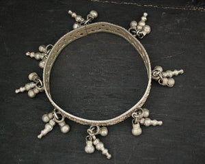 Rajasthani Silver Bangle Bracelet with Bells