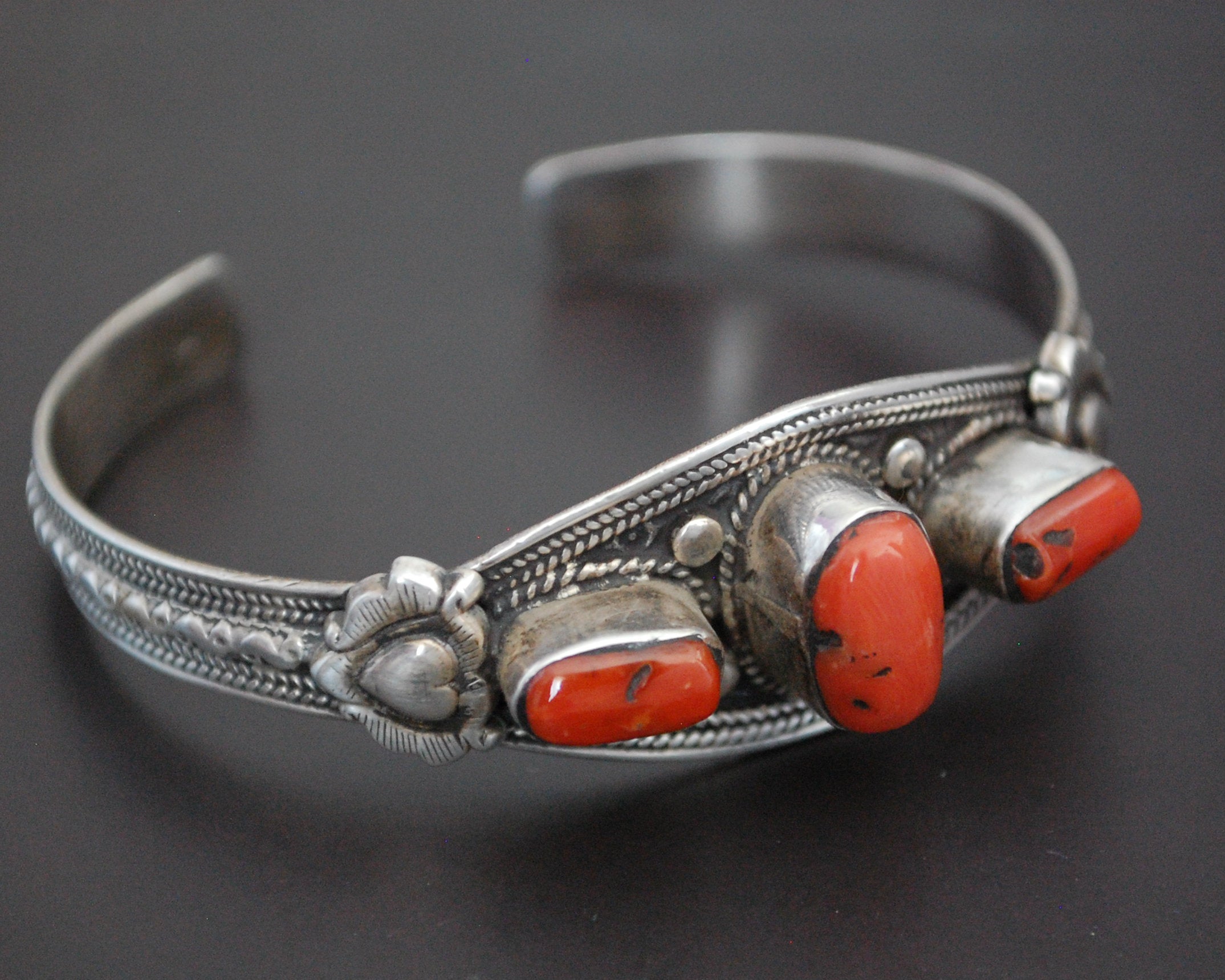 Nepali Coral Cuff Bracelet