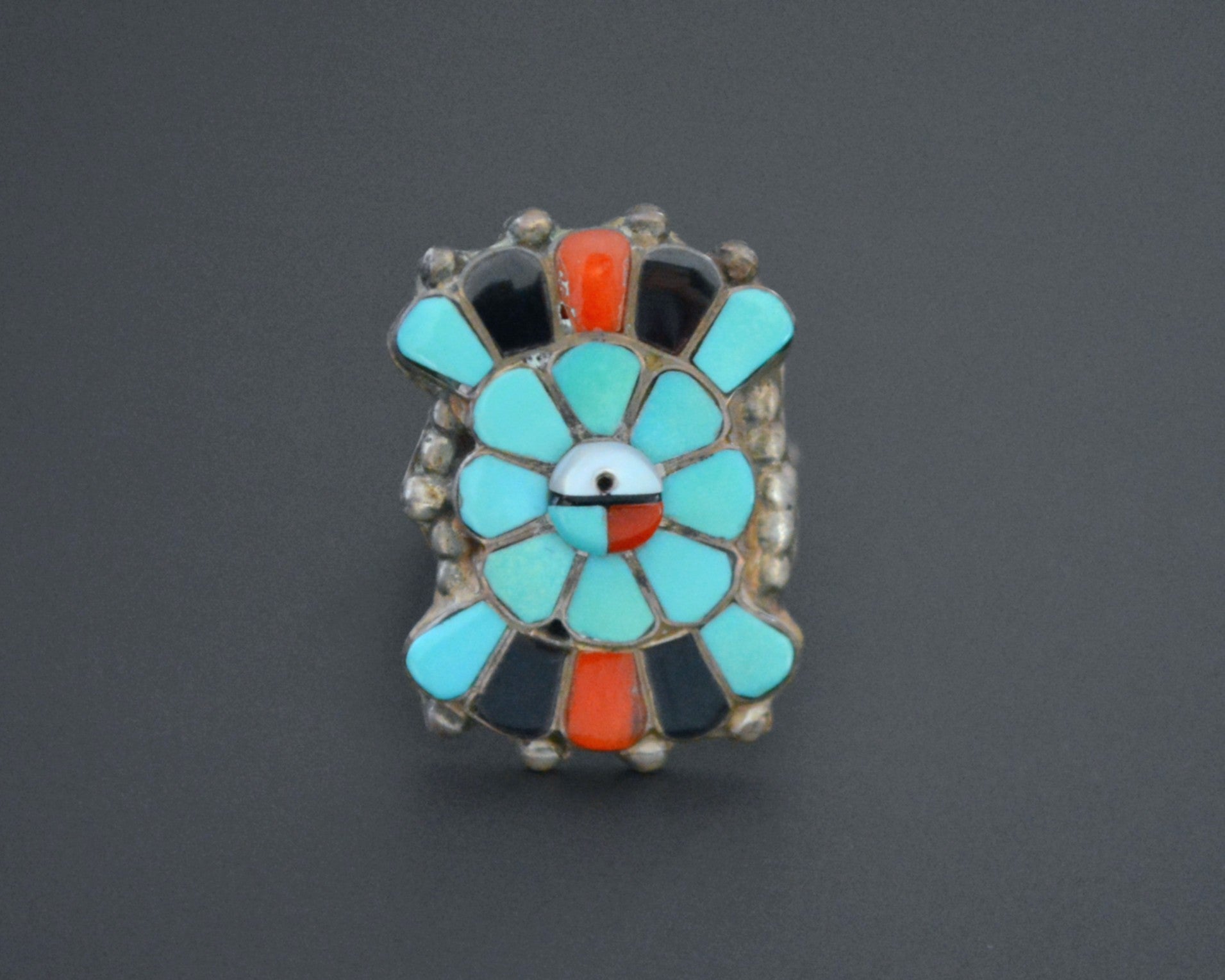 Zuni Sunface Multistone Ring - Size 6.5