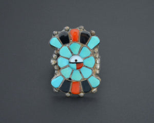 Zuni Sunface Multistone Ring - Size 6.5