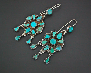 Wonderful Turquoise Earrings from India with Dangles