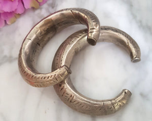 Pair Gujarati Silver Cuff Bracelets - SMALL/MEDIUM