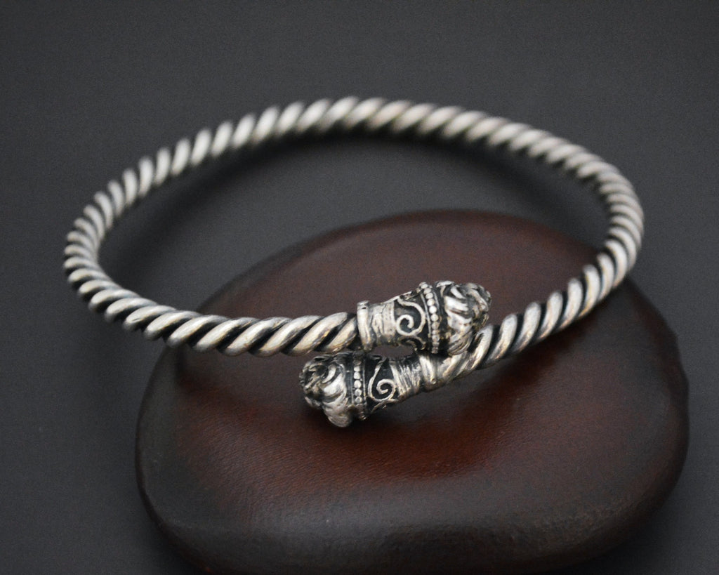 Vintage Silver Lion Head Bracelet