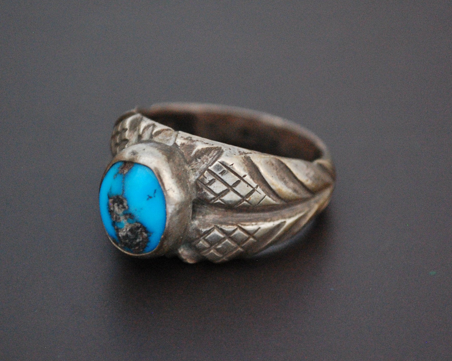 Ethnic Turquoise Ring - Size 8 / 8.25