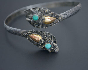 Double Dragon Turquoise Bracelet from Bali - MEDIUM SIZE