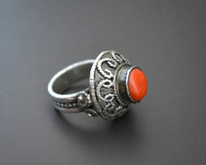 Bold Ethnic Coral Ring - Size 7