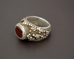 Antique Yemeni Bedouin Ring with Arabic Inscriptions - Size 7.5