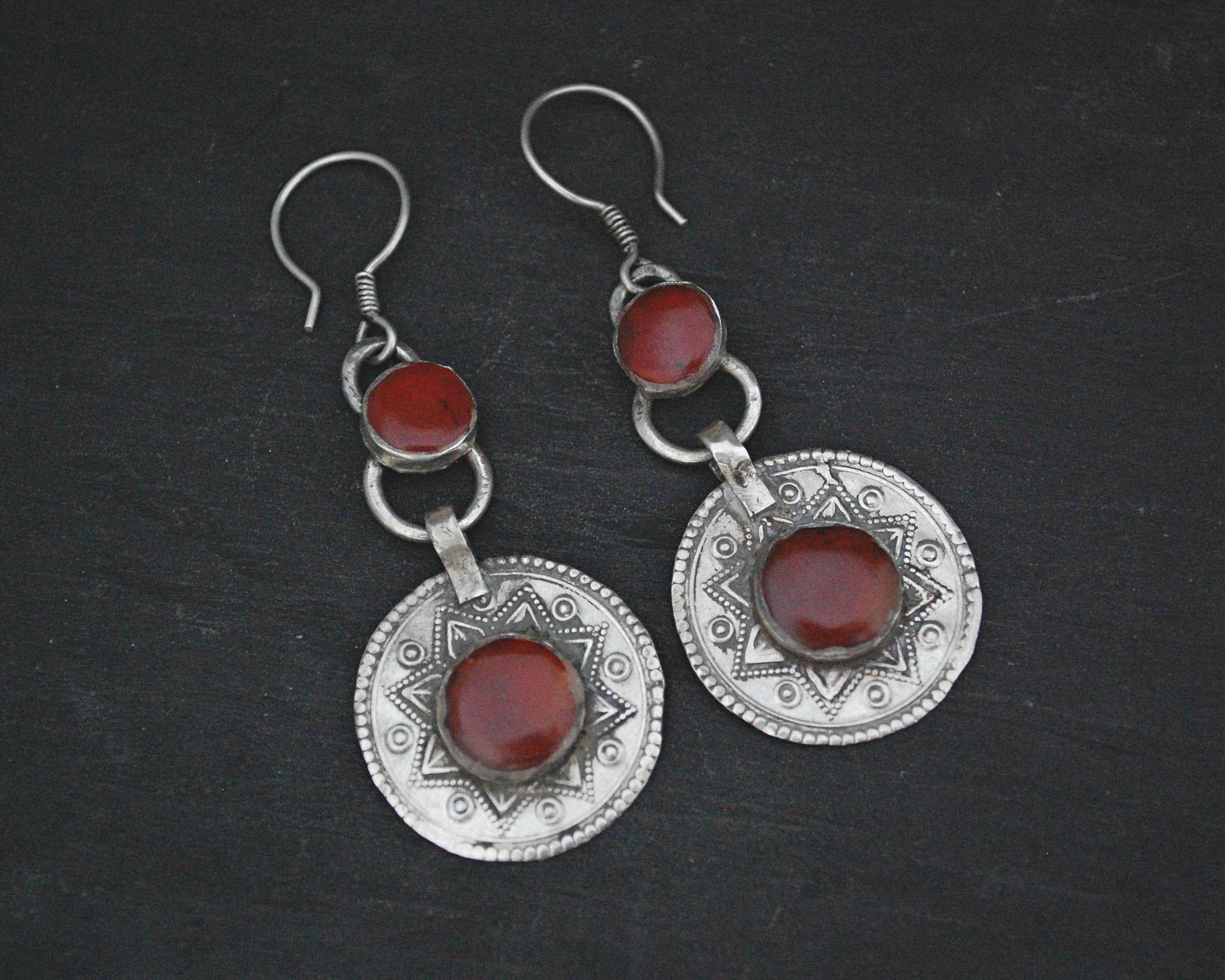 Afghani Carnelian Dangle Earrings