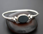 Vintage Onyx Bracelet from India - Hinged