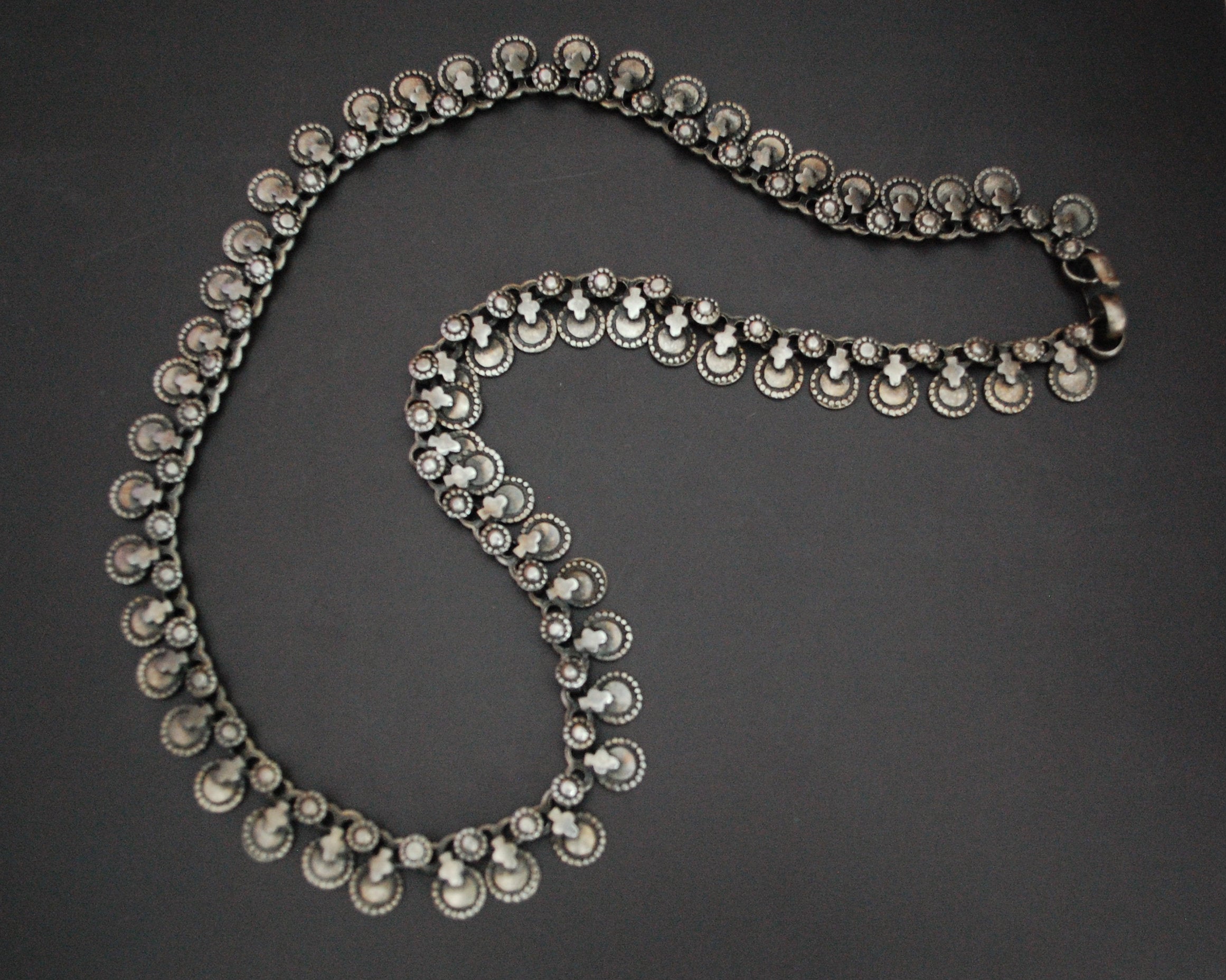 Long Indian Silver Necklace