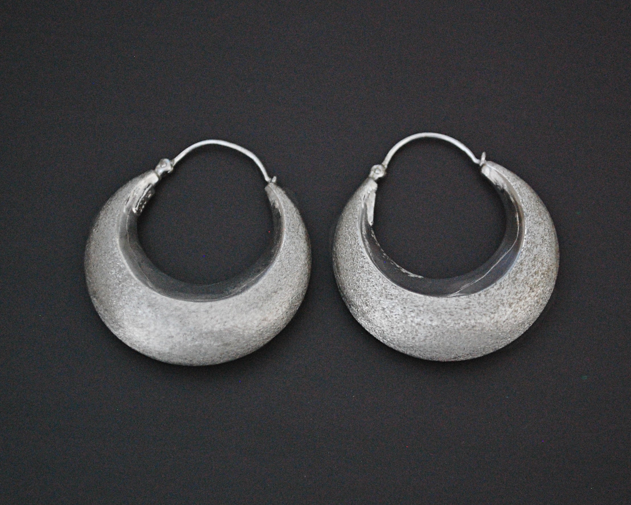 Ethnic Hoop Earrings - MEDIUM - Polished and Matte