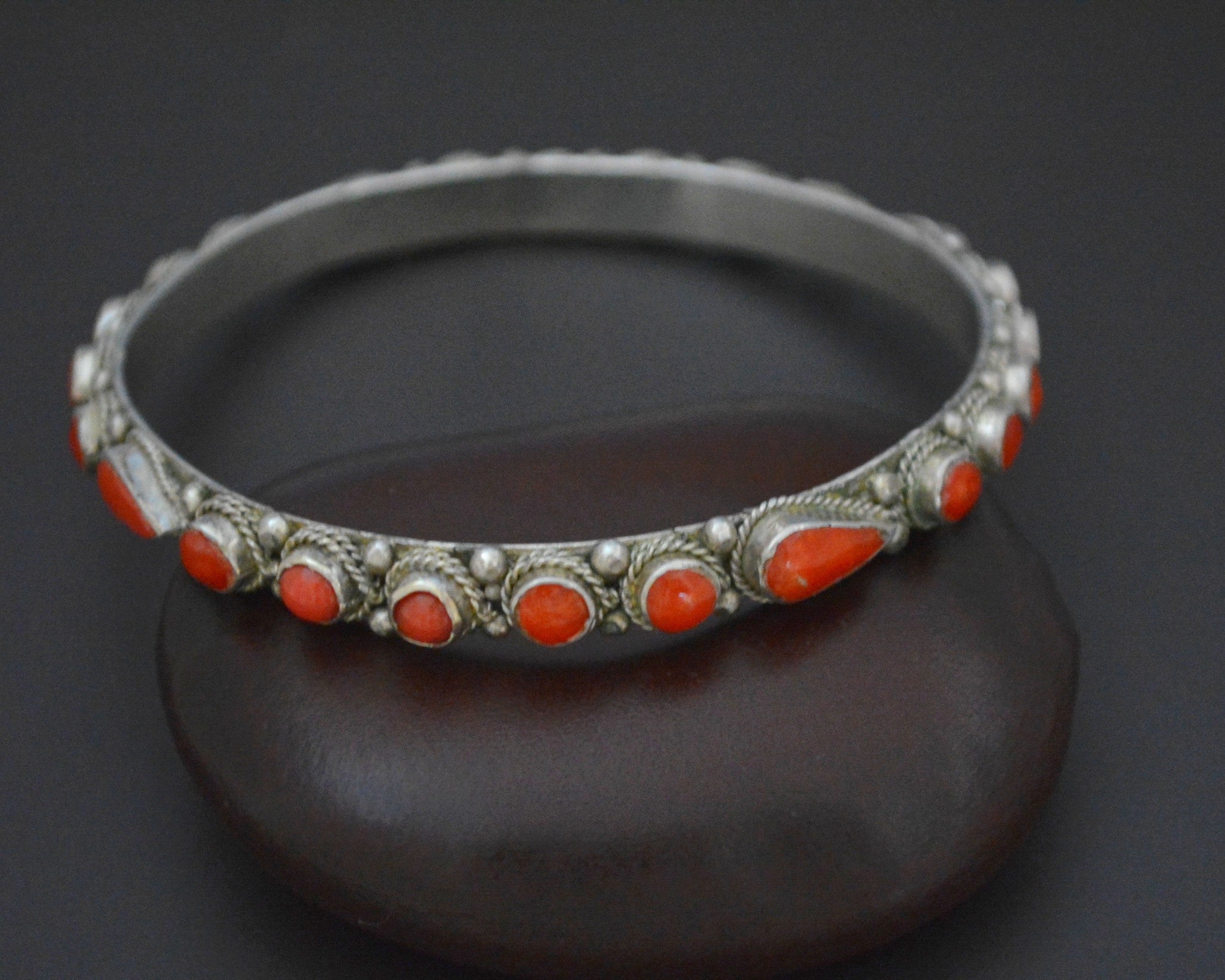 Berber Coral Bangle Bracelet