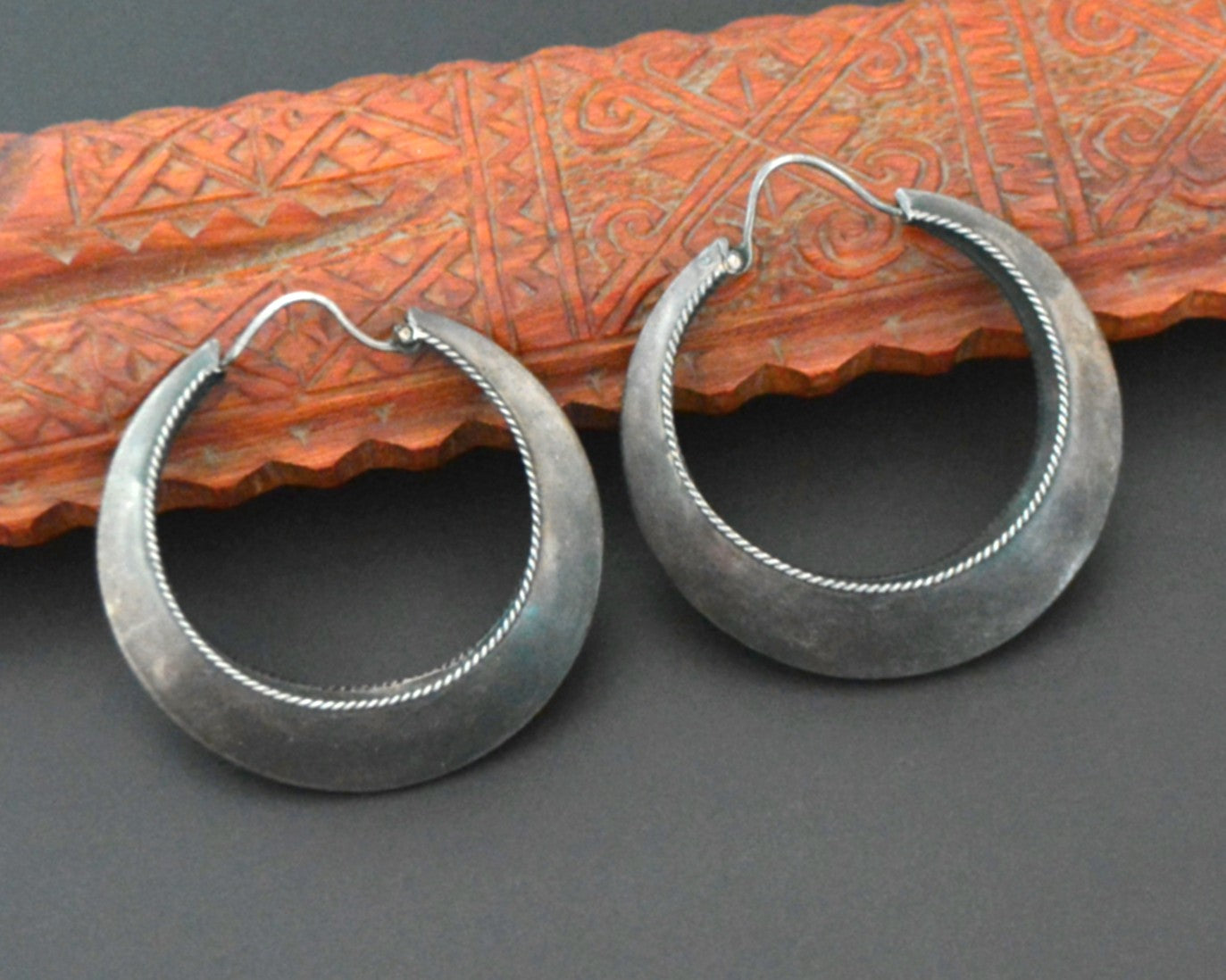 Ethnic Hoop Earrings - LARGE & HOLLOW