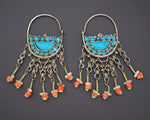 Uzbek Coral Turquoise Earrings