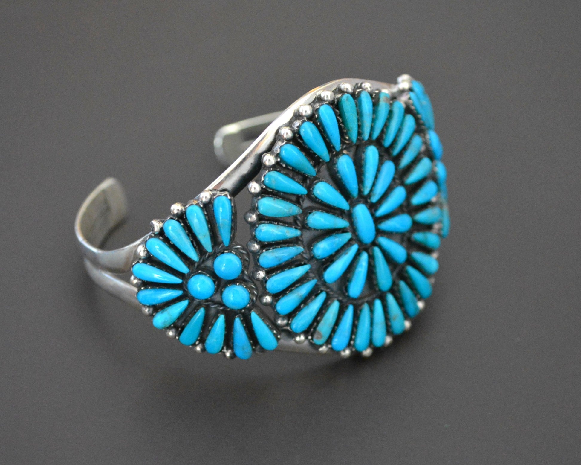 Zuni Cluster Turquoise Cuff Bracelet