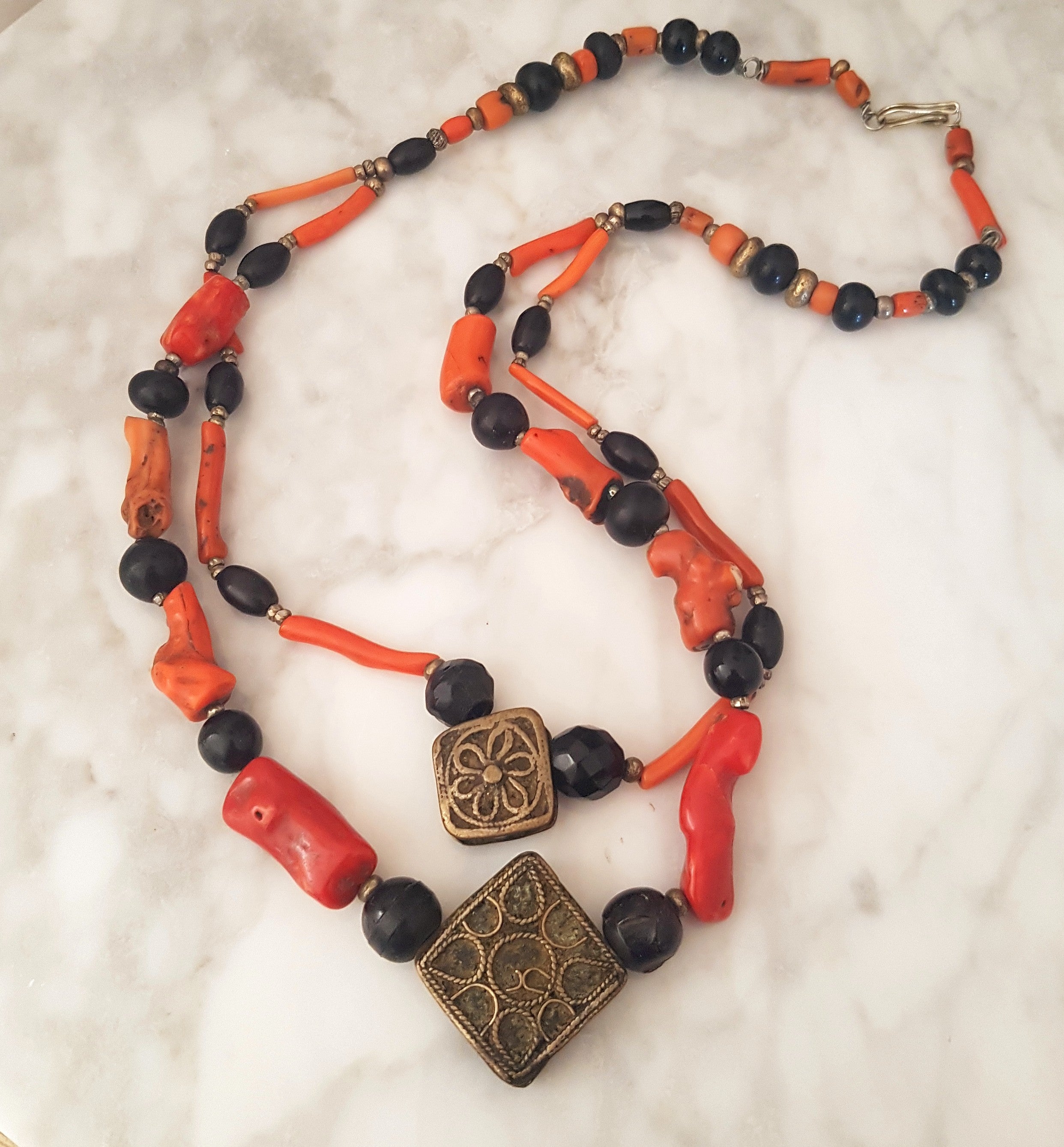 Berber Coral Necklace - Double Strand