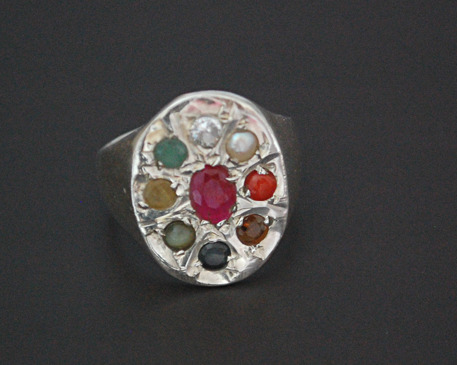 Navaratna Indian Astrology Ring - Size 7.75