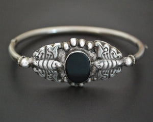 Vintage Onyx Butterfly Bracelet from India - Hinged