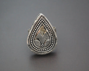 Kazakh Silver Gilded Ring - Size 7.75 / 8
