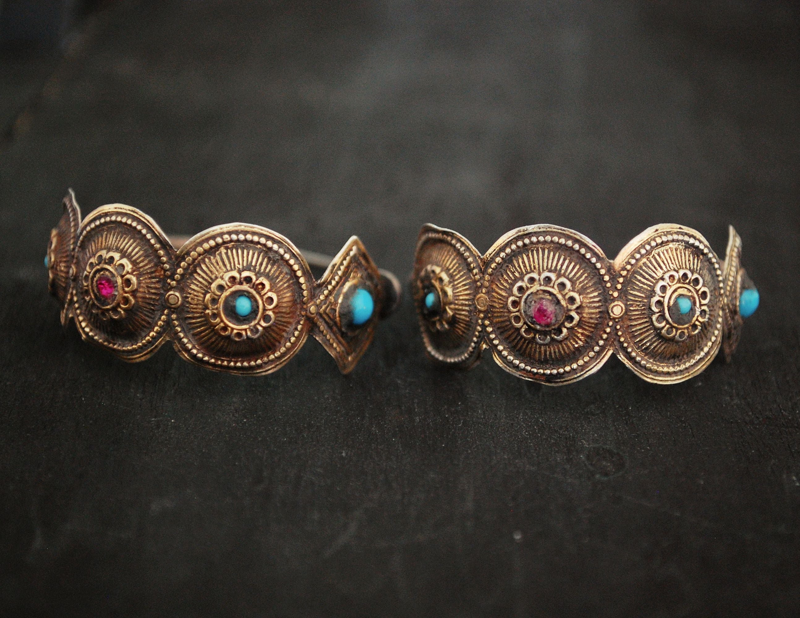 Antique Afghani Tribal Hoop Earrings