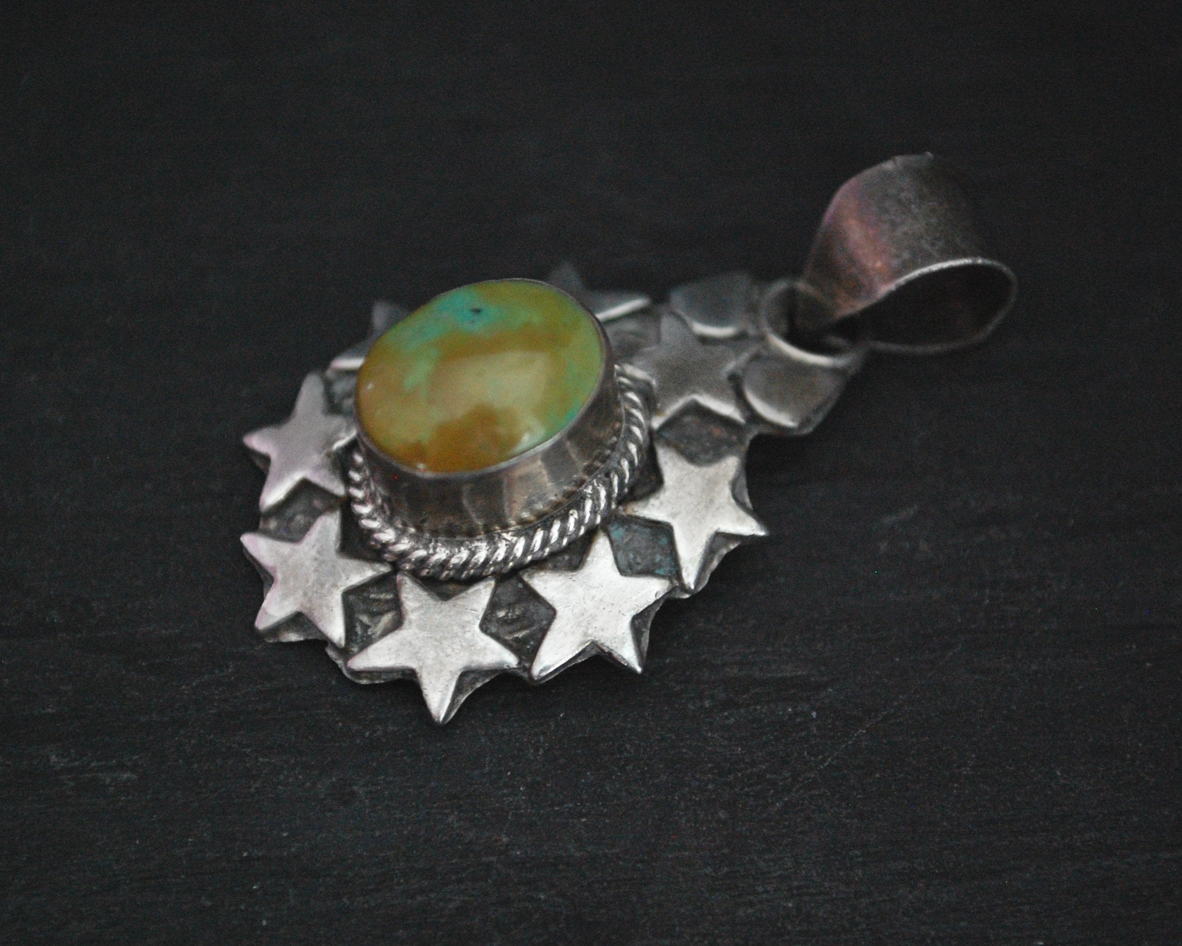 Nepali Turquoise Pendant with Stars