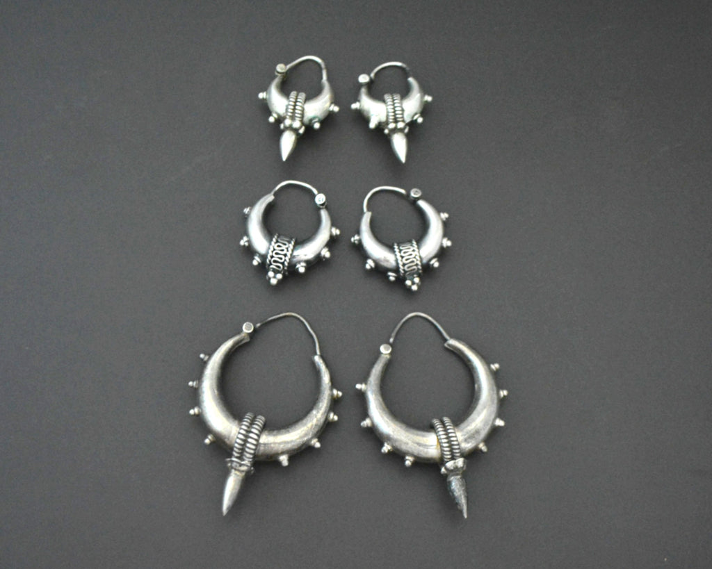 Ethnic Spike Hoop Earrings - SMALL TO LARGE