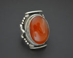 Huge Nepali Carnelian Saddle Ring - Size 9