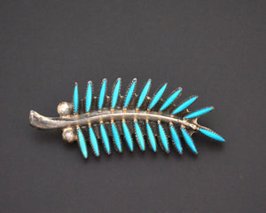 Zuni Petit Point Turquoise Brooch - Signed