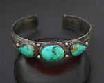 Nepali Turquoise Cuff Bracelet with Filigree Work