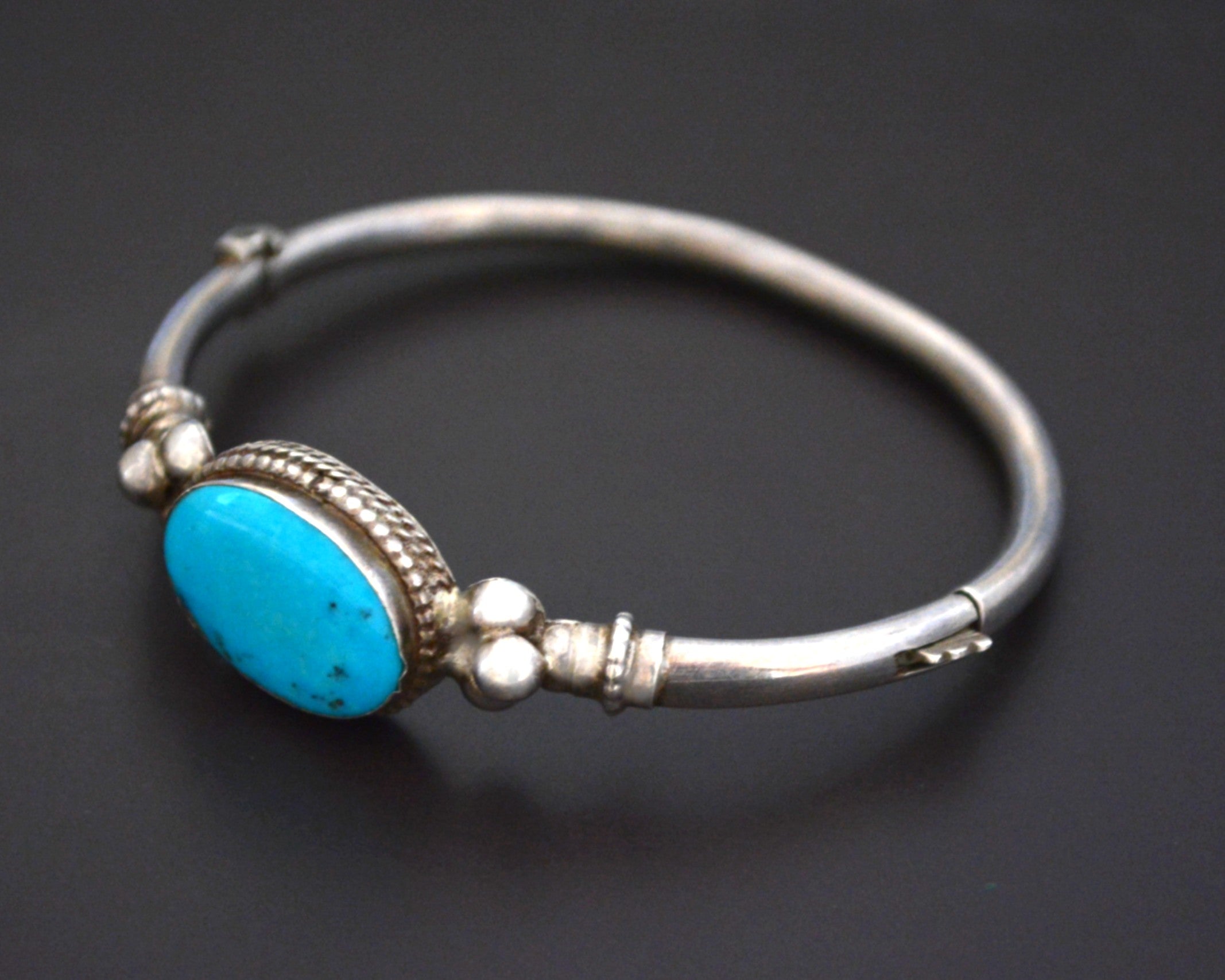 Vintage Turquoise Bracelet from India - SMALL/MEDIUM - Hinged