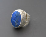 Afghani Lapis Lazuli Intaglio Ring  - Size 10.5