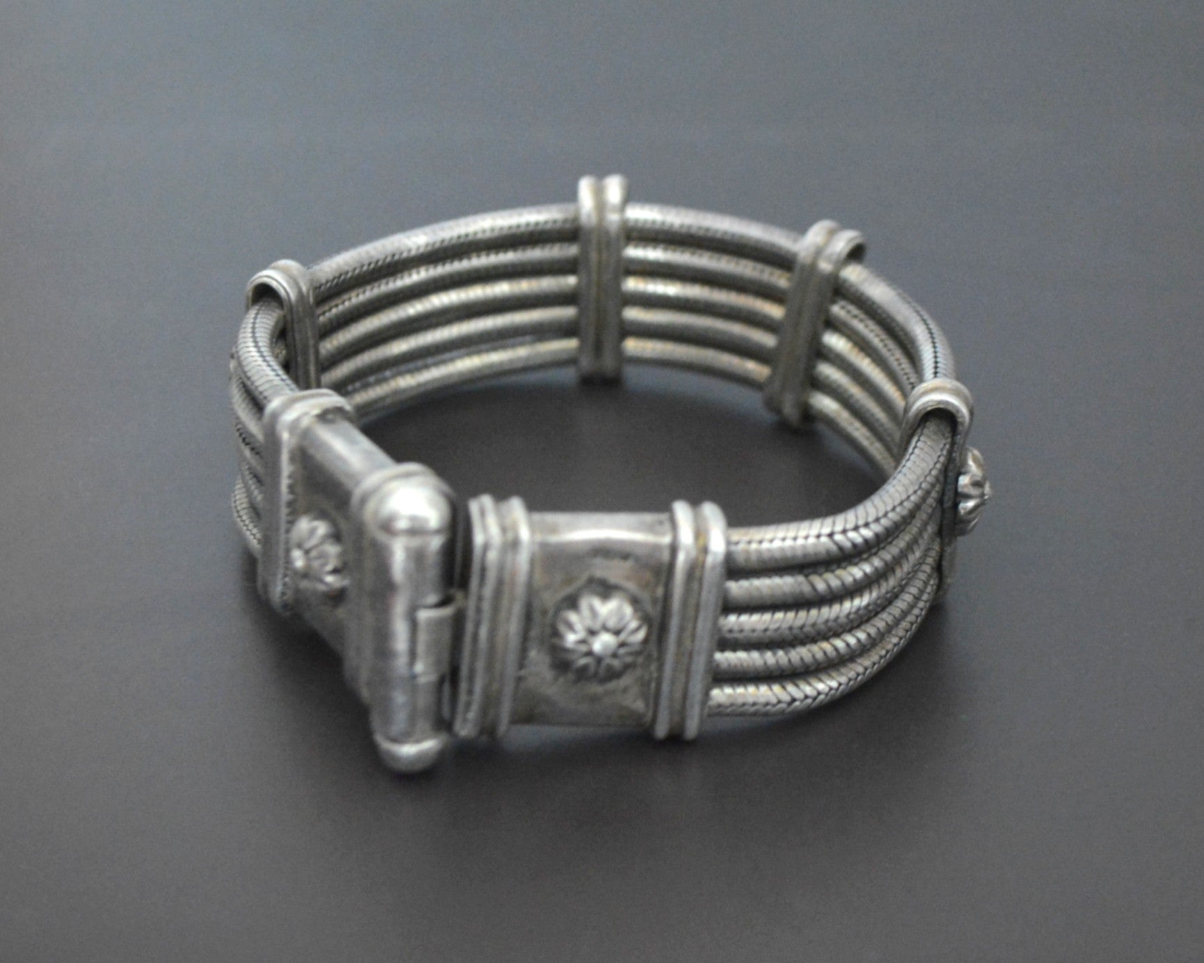 Heavy Rajasthani Silver Snake Chain Bracelet