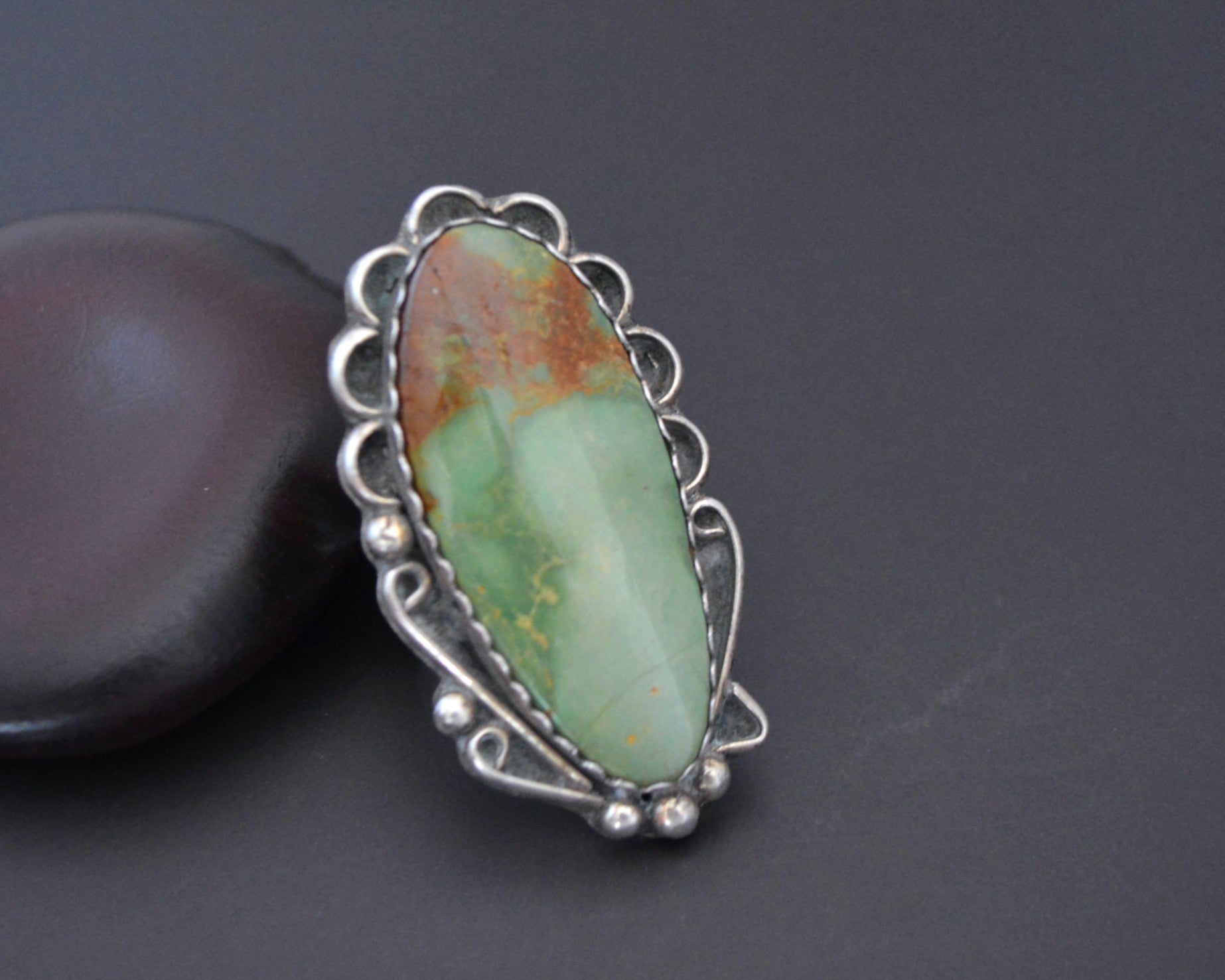 Huge Navajo Turquoise Ring - Size 7.5