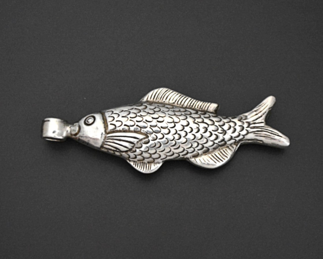 Large Nepali Silver Fish Pendant