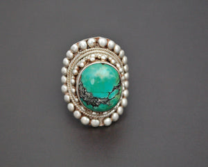 Large Nepali Turquoise Ring - Size 11