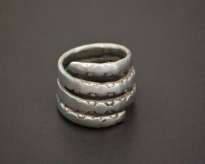 Pinky Old Tribal Coil Ring from India - Size 4.5
