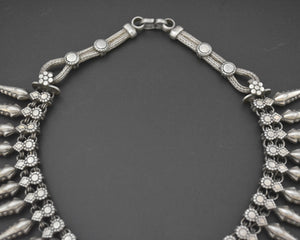 Short Indian Silver Choker Necklace