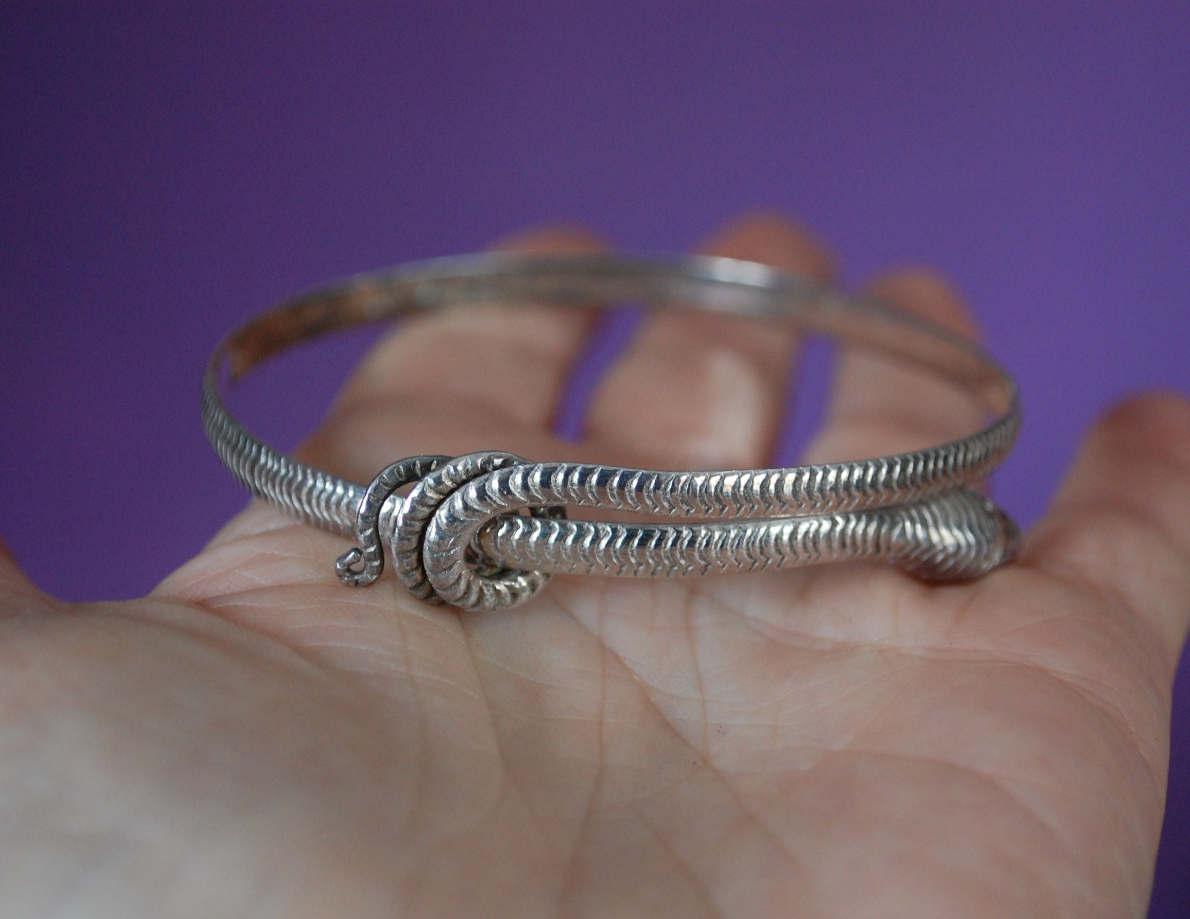 Vintage Sterling Silver Snake Bracelet