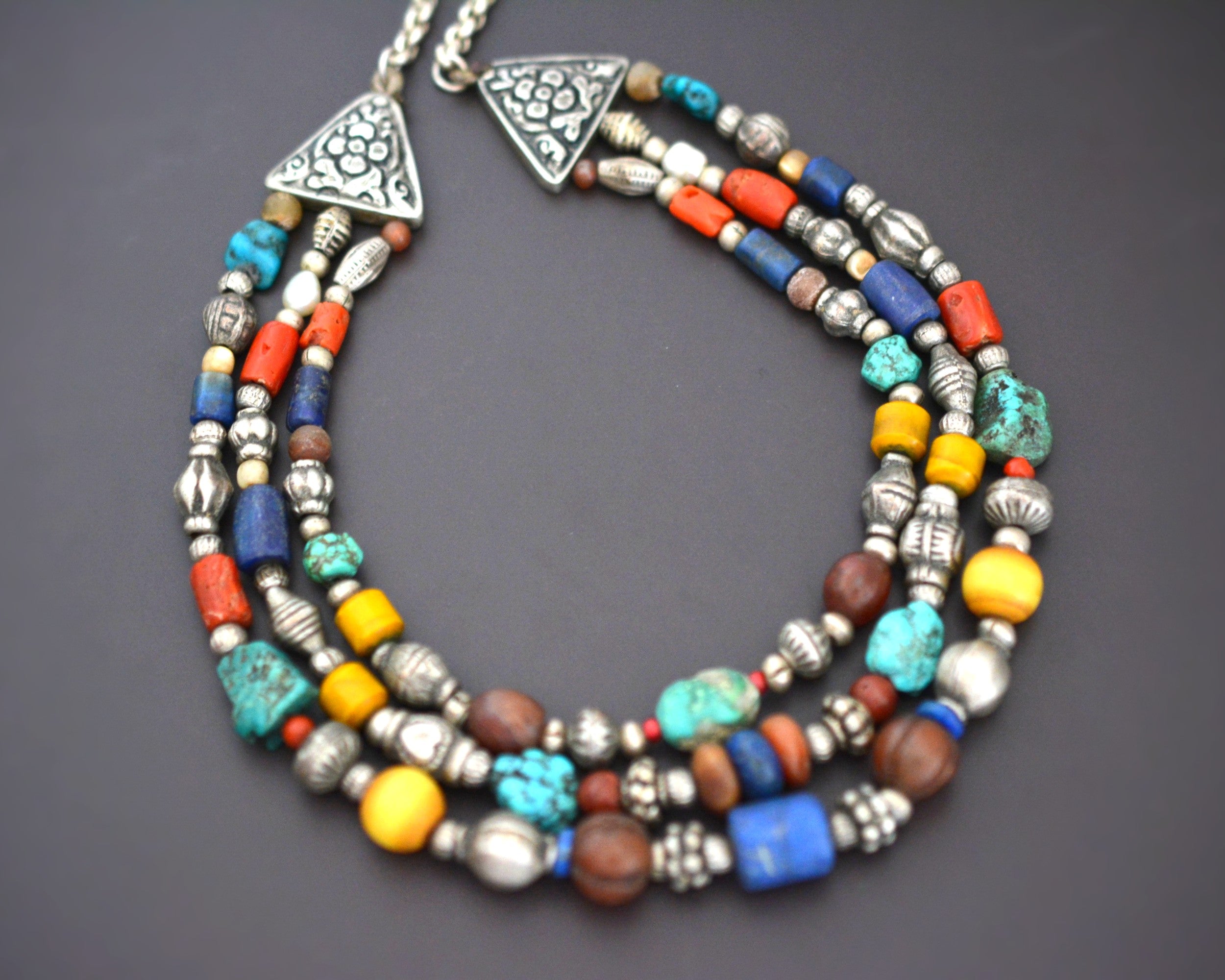Reserved for A. - Vintage Nepali Multistone Necklace
