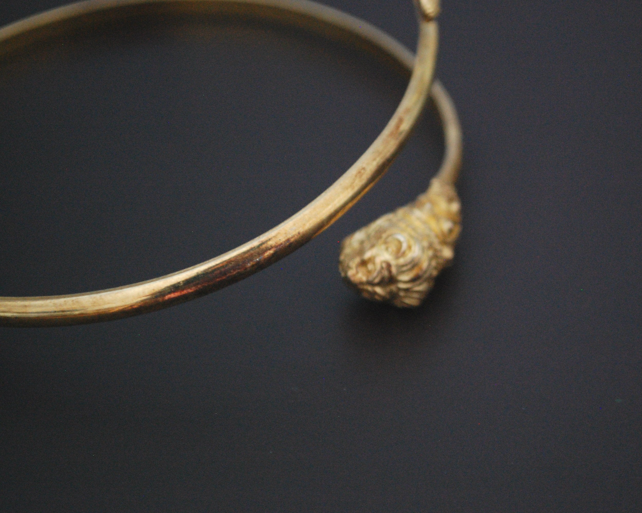 Vintage Gilded Lion Head Bracelet or Upper Arm Bracelet
