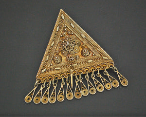 Isreali Filigree Brooch/Pendant with Tassels - Gilded