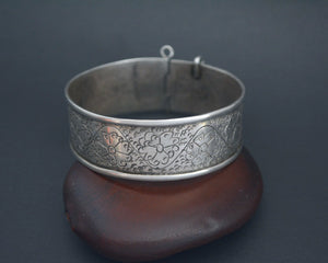 Turkmen Silver Hinged Bracelet - SMALL