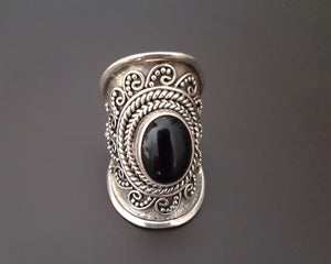 Ethnic Onyx Ring from Bali - Size 7.5